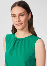Willow Satin Blouse, Field Green, hi-res