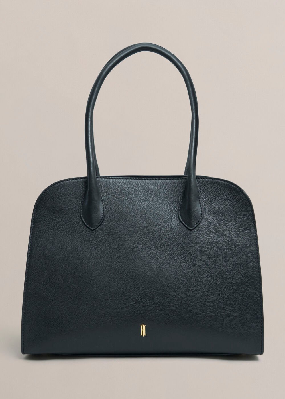 Alexis Leather Shoulder Bag, Black, hi-res