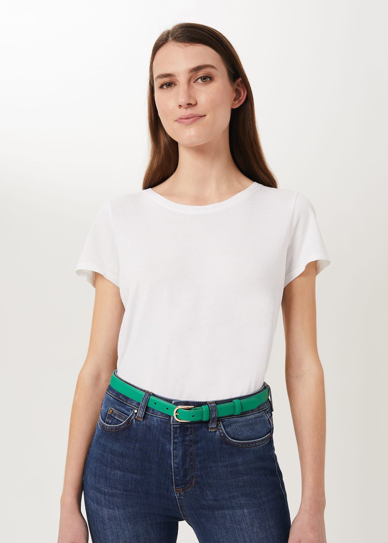 Reese Leather Belt, Green, hi-res
