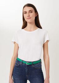 Reese Leather Belt, Green, hi-res
