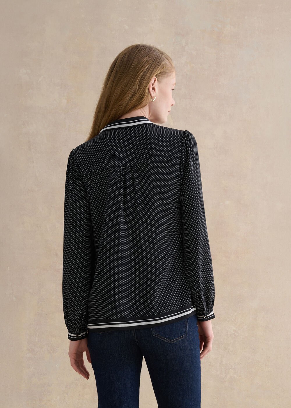 Valerie Blouse, Navy Ivory, hi-res