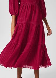 Colette Tiered Fit And Flare Dress, Cerise Pink, hi-res