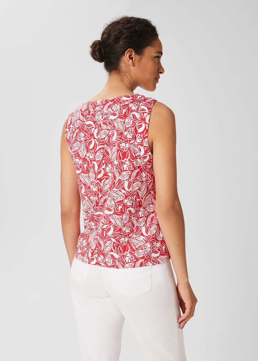 Maddy Printed Tank Top, White Magenta, hi-res