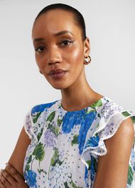 Simona Floral Top, Ivory Multi, hi-res