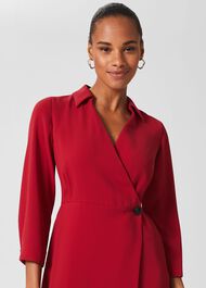 Dani Wrap Dress, Deep Red, hi-res