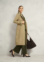 Aria Shower Resistant Trench Coat, Fawn Beige, hi-res