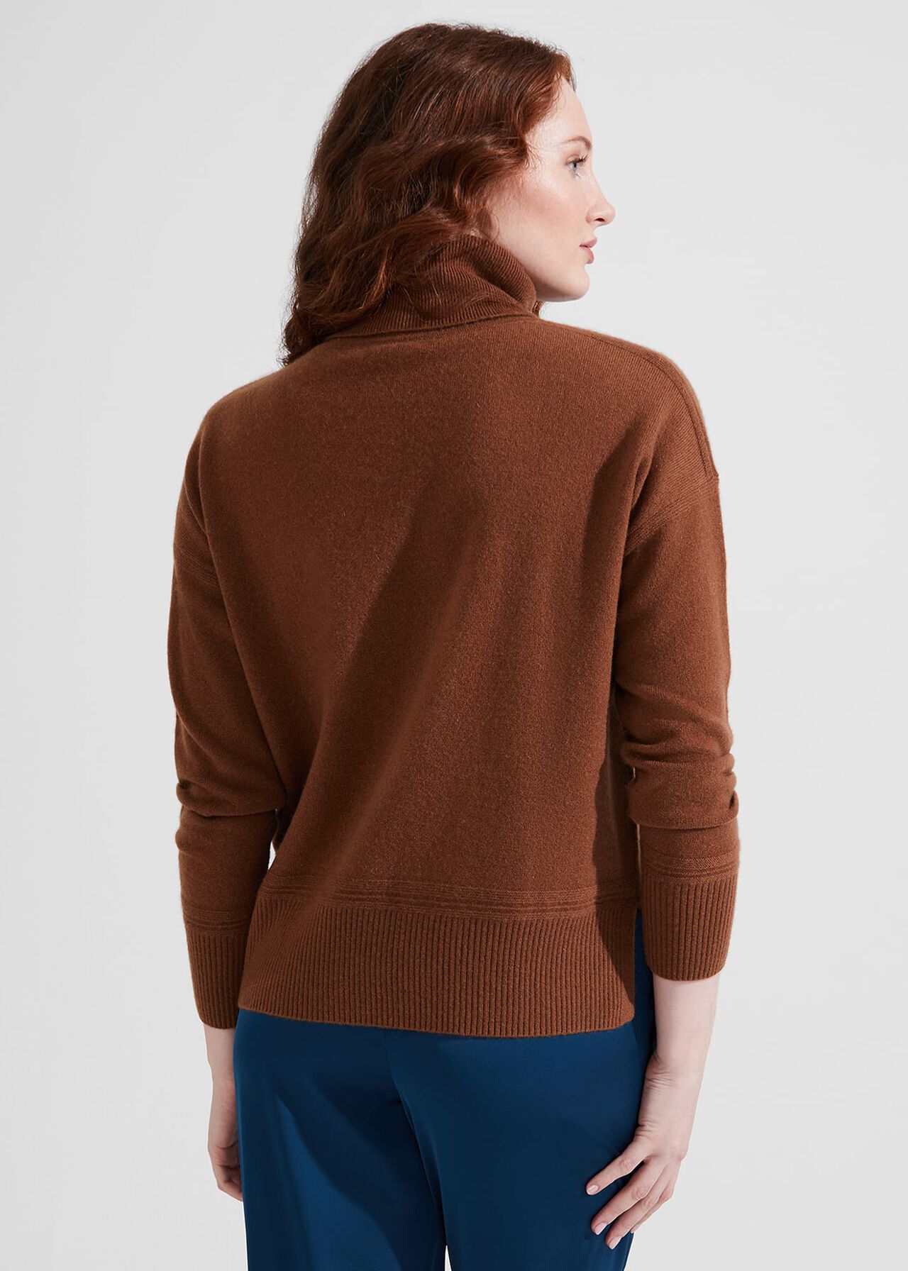 Delora Cashmere Roll Neck Jumper, Hobbs Vicuna, hi-res