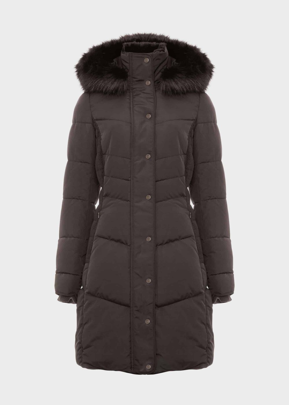 Petite Lettie Puffer Jacket With Hood, Dark Charcoal, hi-res