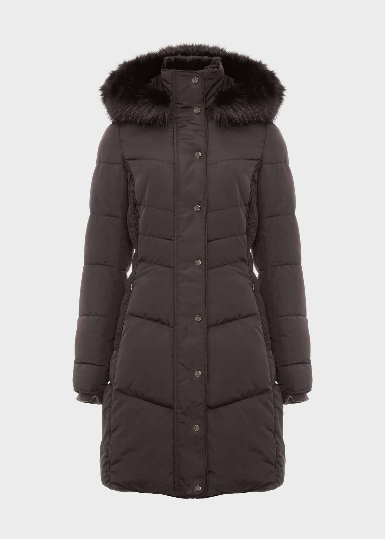 Petite Lettie Puffer Jacket With Hood, Dark Charcoal, hi-res