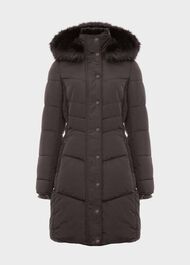 Petite Lettie Puffer Jacket With Hood, Dark Charcoal, hi-res