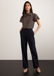 Ness Straight Trousers, Navy Ivory, hi-res