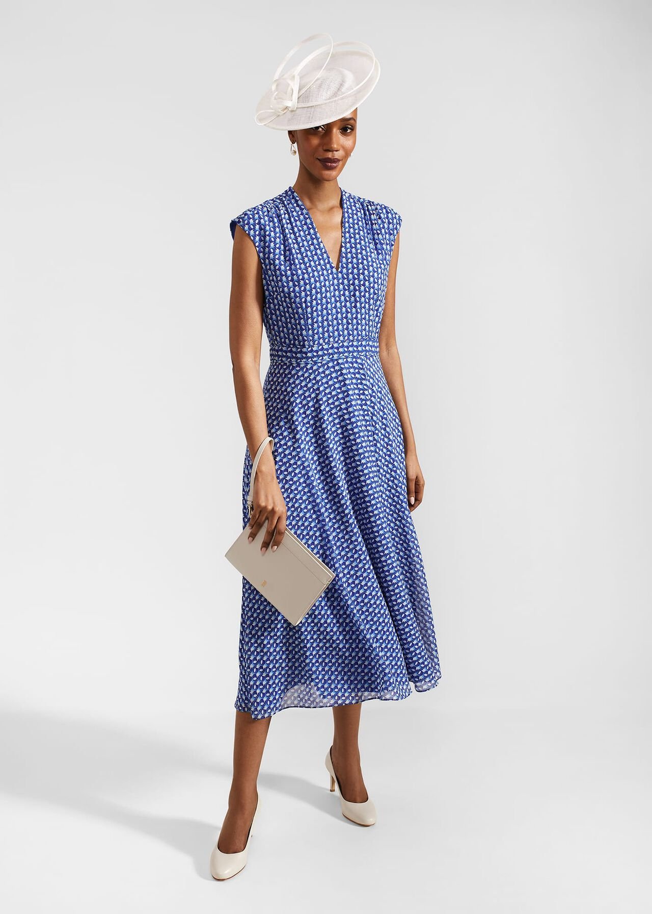 Hailey Midi Dress, Blue Multi, hi-res