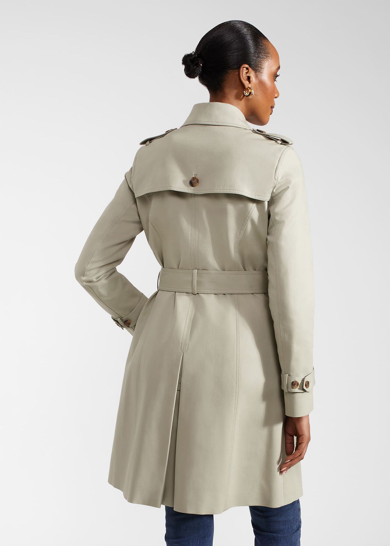 Saskia Shower Resistant Trench Coat, Sage Green, hi-res
