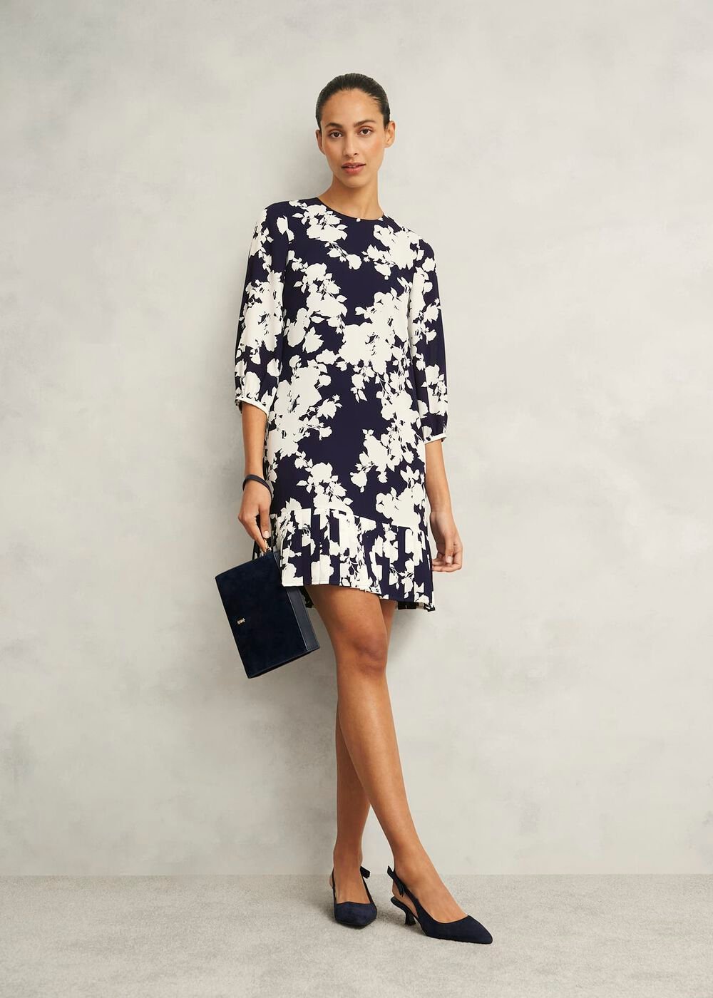 Petite Liana Floral Dress, Midnight Ivory, hi-res