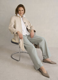 Ellie Wool Blend Wide Trousers, Camel Multi, hi-res