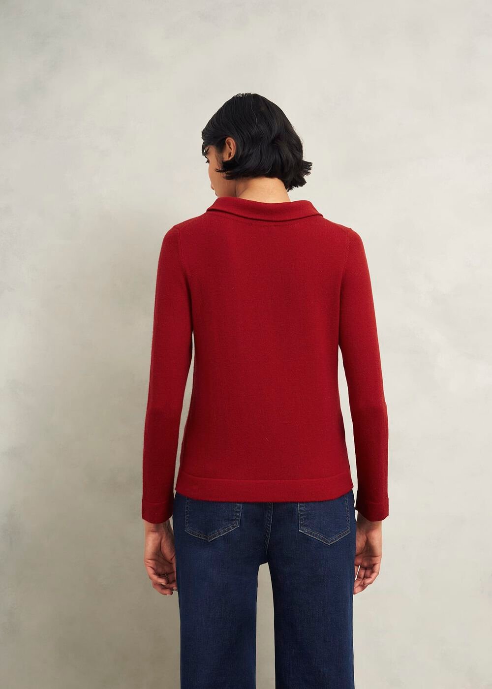 Audrey Wool Cashmere Sweater, Pomegranate, hi-res