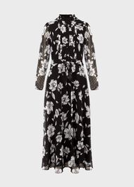 Orla Floral Jacquard Midi Dress, Black Ivory, hi-res