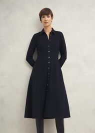 Angie Ponte Dress, Navy, hi-res