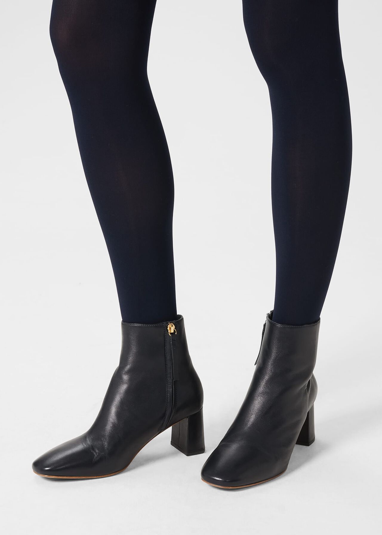 Imogen Leather Ankle Boot, Navy, hi-res