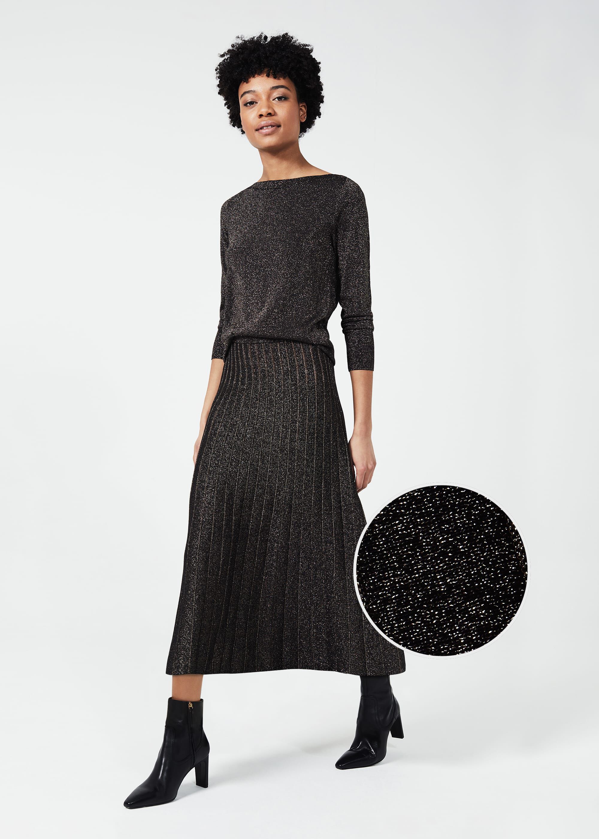 Black top knit skirt