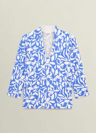 Aimee Printed Top, Blue Ivory, hi-res