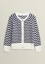 Lulu Cotton Cardigan, Navy Warm Ivory, hi-res