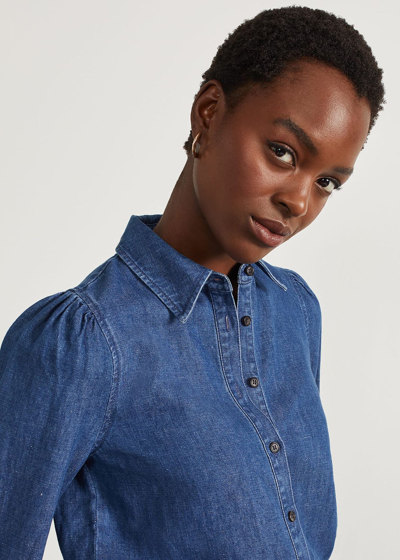 Wetherby Denim Top, Mid Wash, hi-res