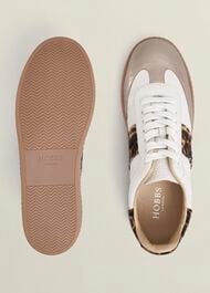 Etta Leather Trainers, Ivory Leopard, hi-res