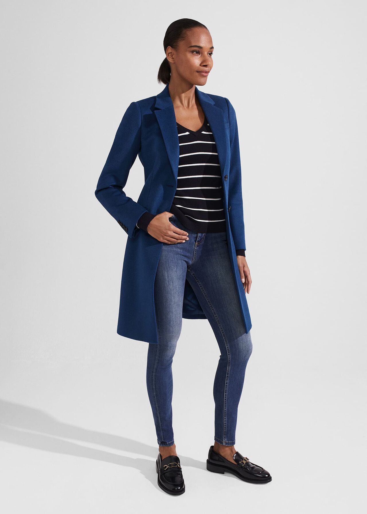 Petite Tilda Wool Coat, Steel Blue, hi-res