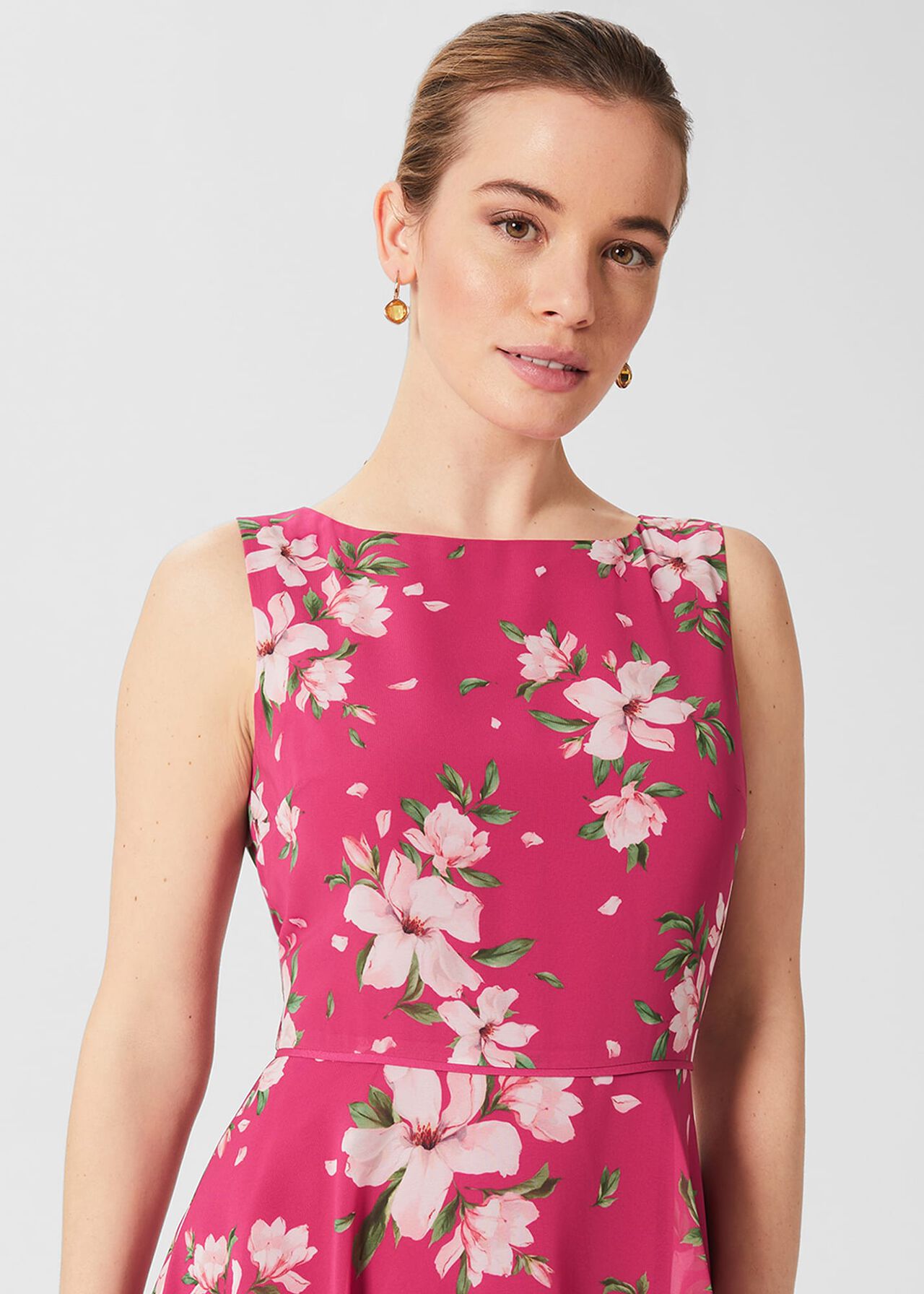 lemon floral midi dress