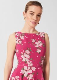 Petite Carly Floral Midi Dress, Pink Multi, hi-res