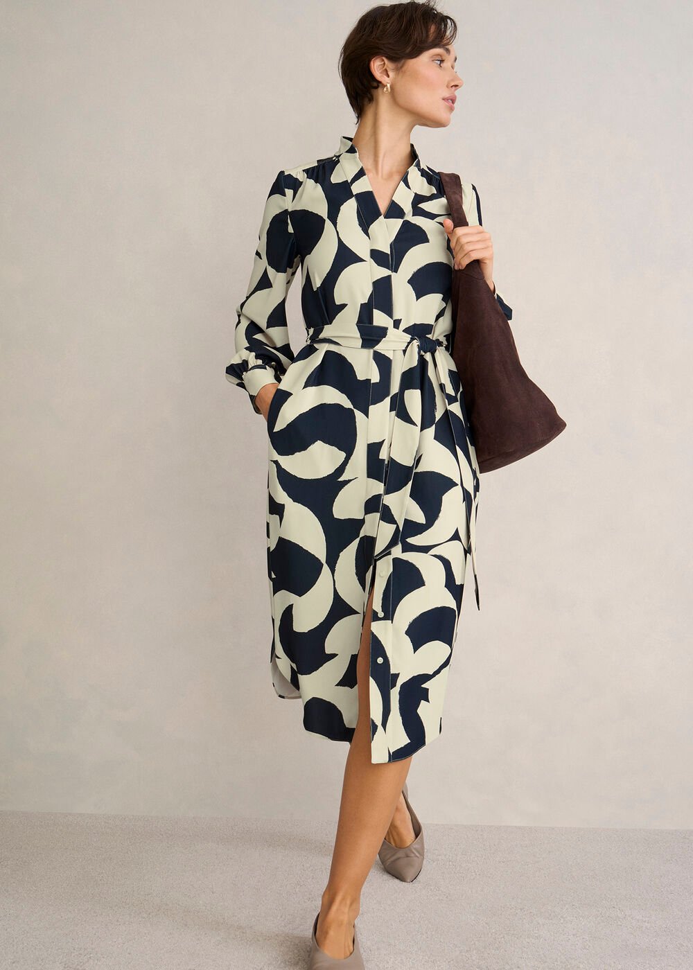 Petite Alisa Dress, Blue Sandstone, hi-res