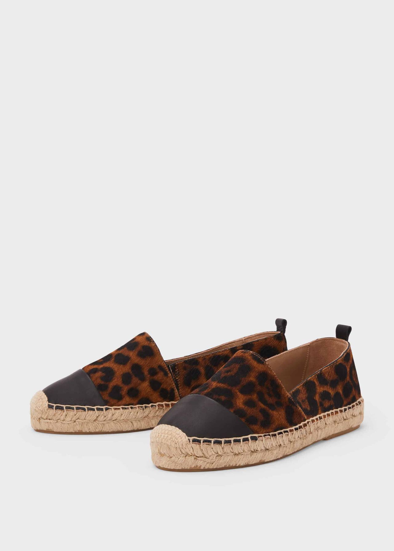 Philippa Leather Flatform Espadrille Leopard