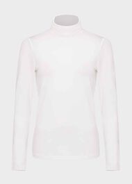 Mischa Roll Neck Top, Ivory, hi-res