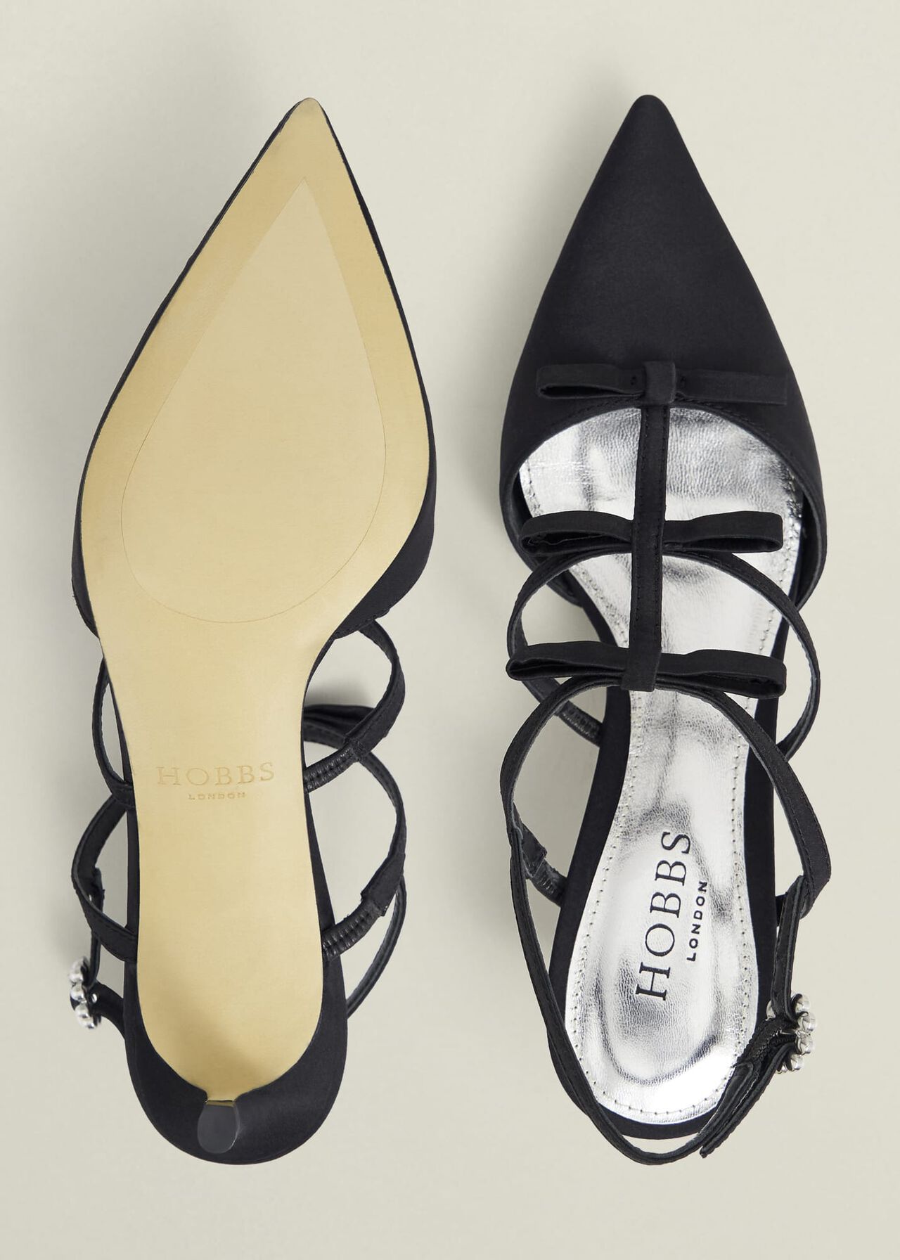Gosford Satin Heels, Black, hi-res