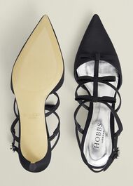 Gosford Satin Heels, Black, hi-res