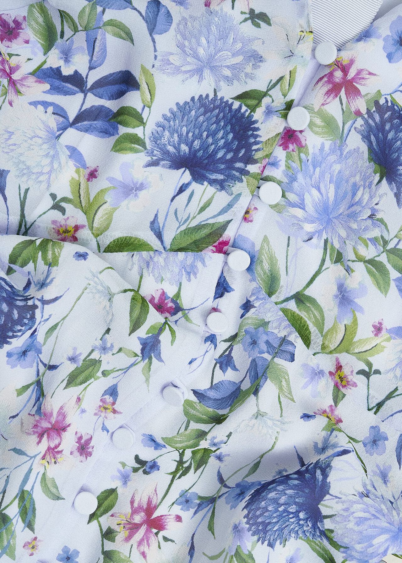 Caversham Floral Silk Dress, Blue Multi, hi-res