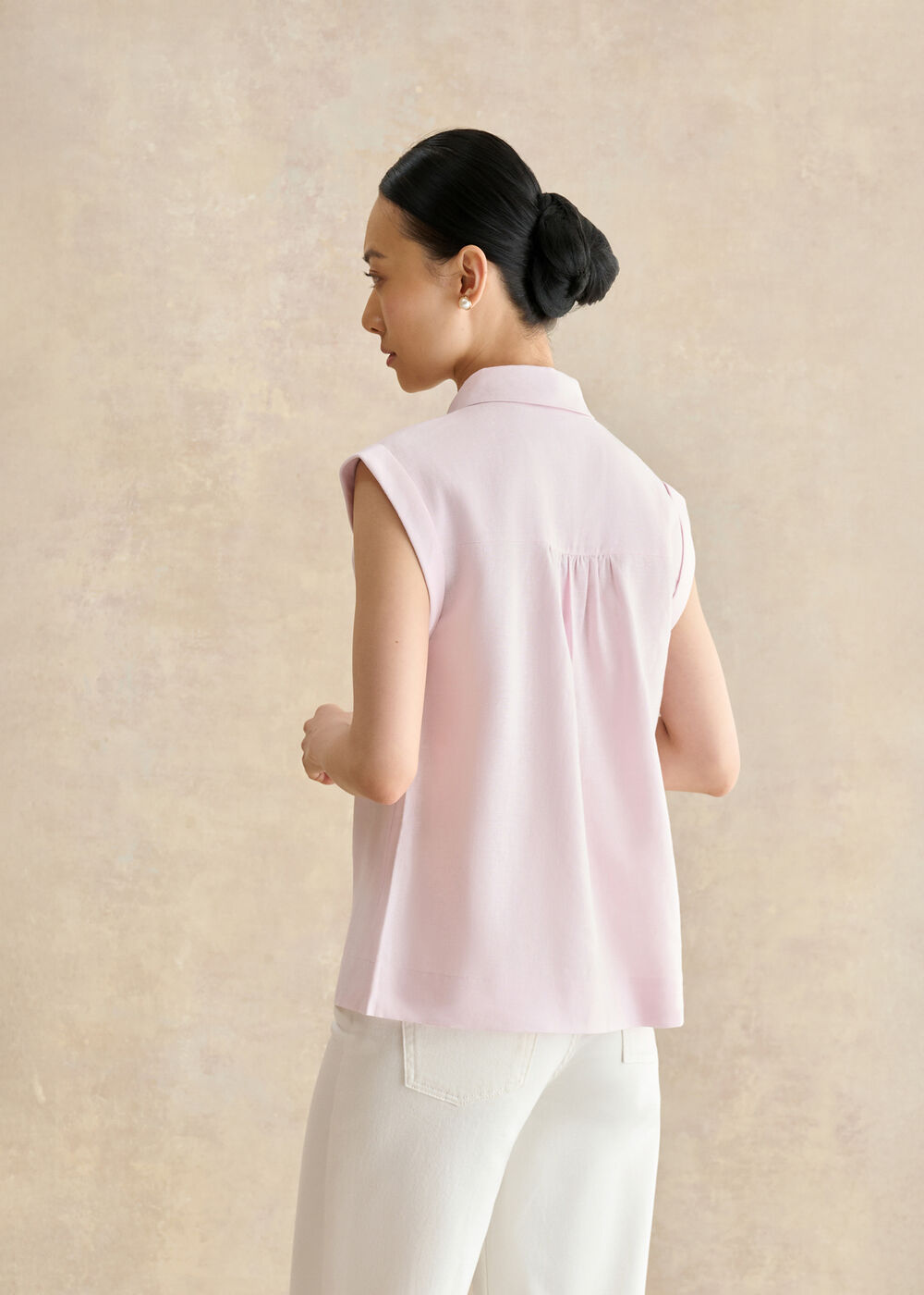 Dahlia Linen Shirt, Wisteria Pink, hi-res