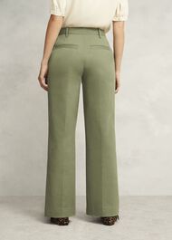 Dark Sage Green Kayley Cotton Pants, Dark Sage, hi-res