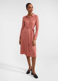 Clarice Jersey Dress, Red Multi, hi-res