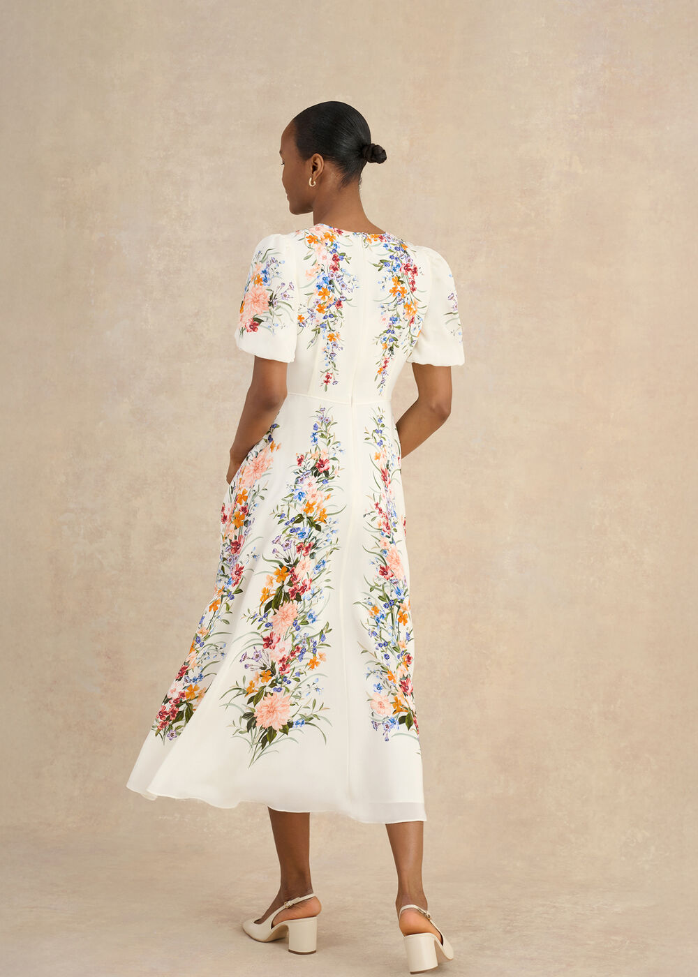 Wisley Silk Dress, Ivory Multi, hi-res