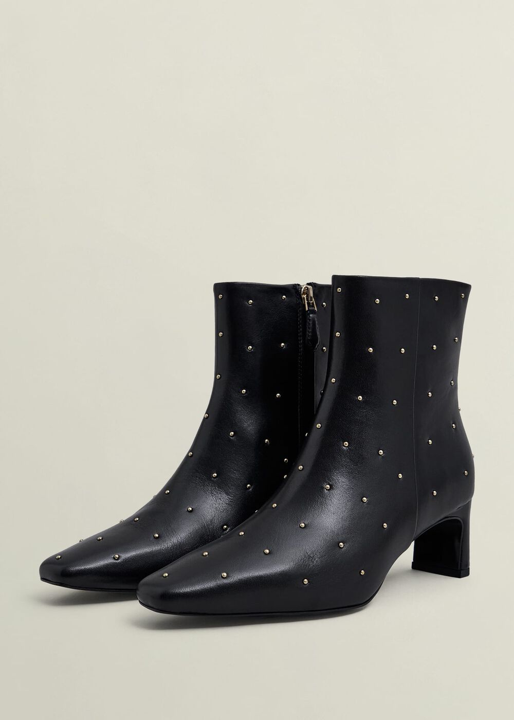 Isla Stud Ankle Boots, Black, hi-res
