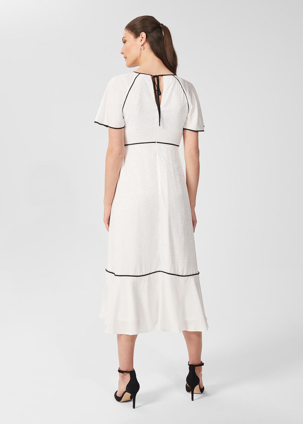 Lucilla Midi Dress, Ivory Black, hi-res