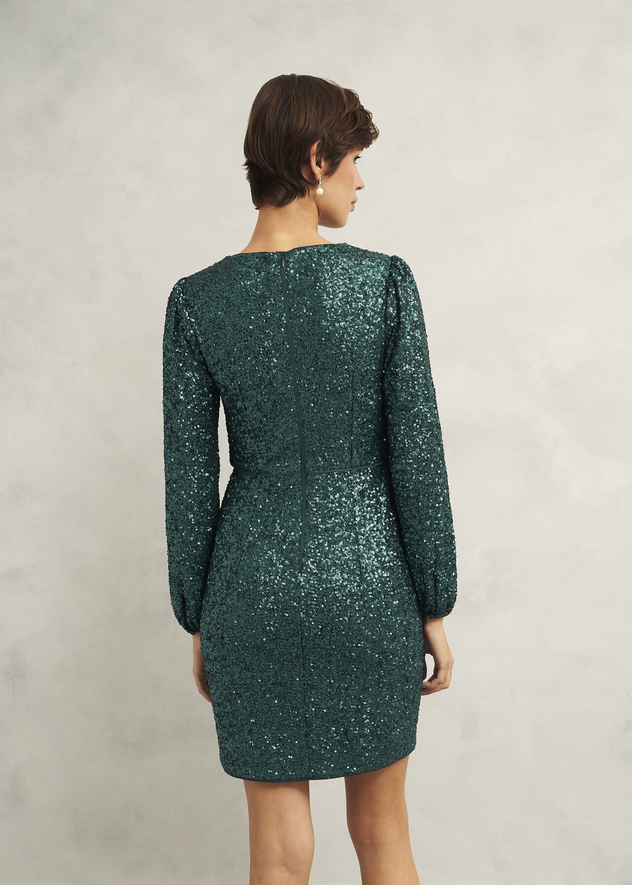 Cianna Sequin Dress, Evergreen, hi-res