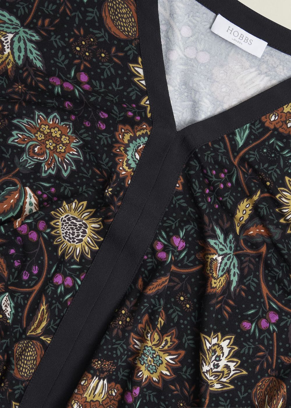 Zelia Printed Top, Black Multi, hi-res