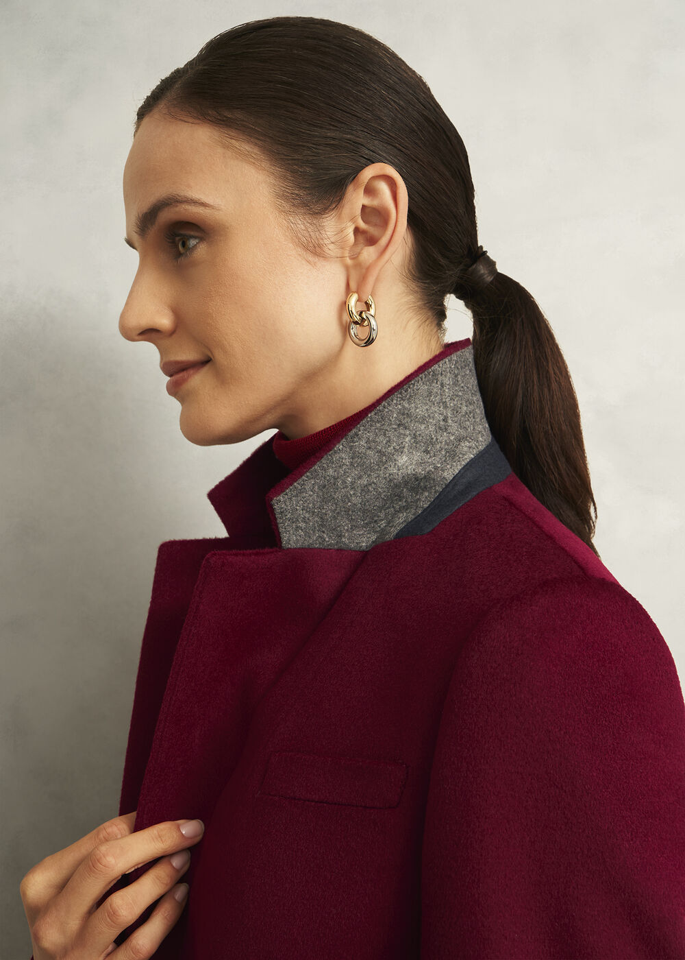 Petite Cavendish Wool Coat, Beryl Red, hi-res