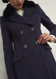 Marlene Wool Blend Coat, Navy, hi-res