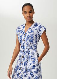 Rory Linen Dress, Ivory Blue, hi-res
