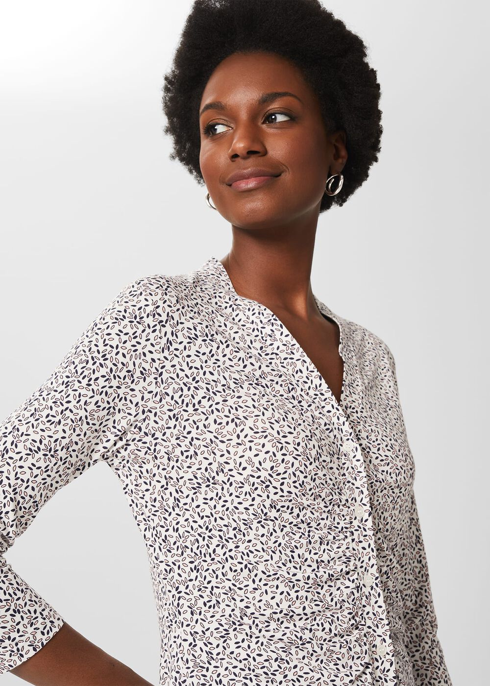 Hattie Printed Top, Ivory Multi, hi-res