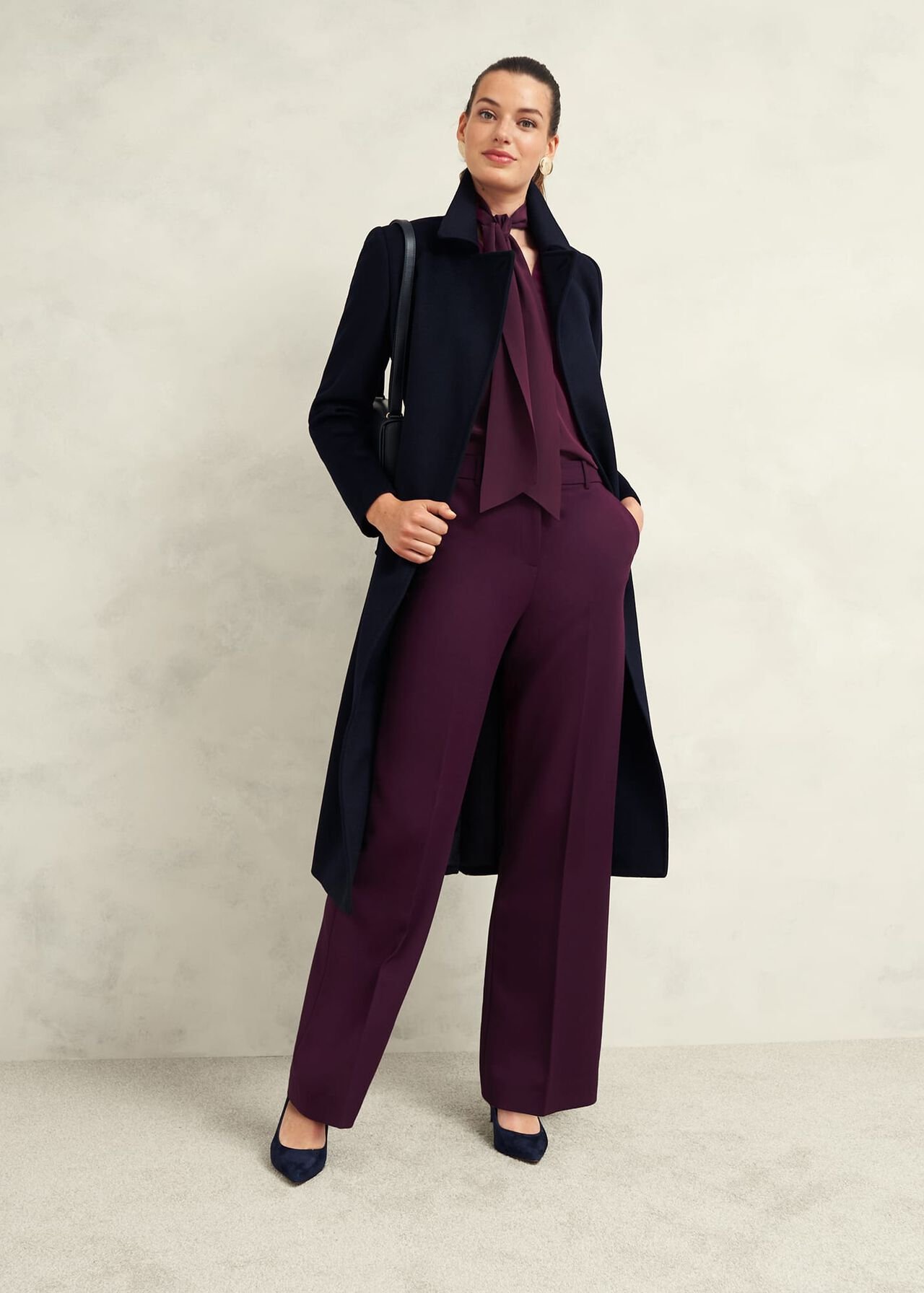 Mimi Silk Blouse, Warm Plum, hi-res